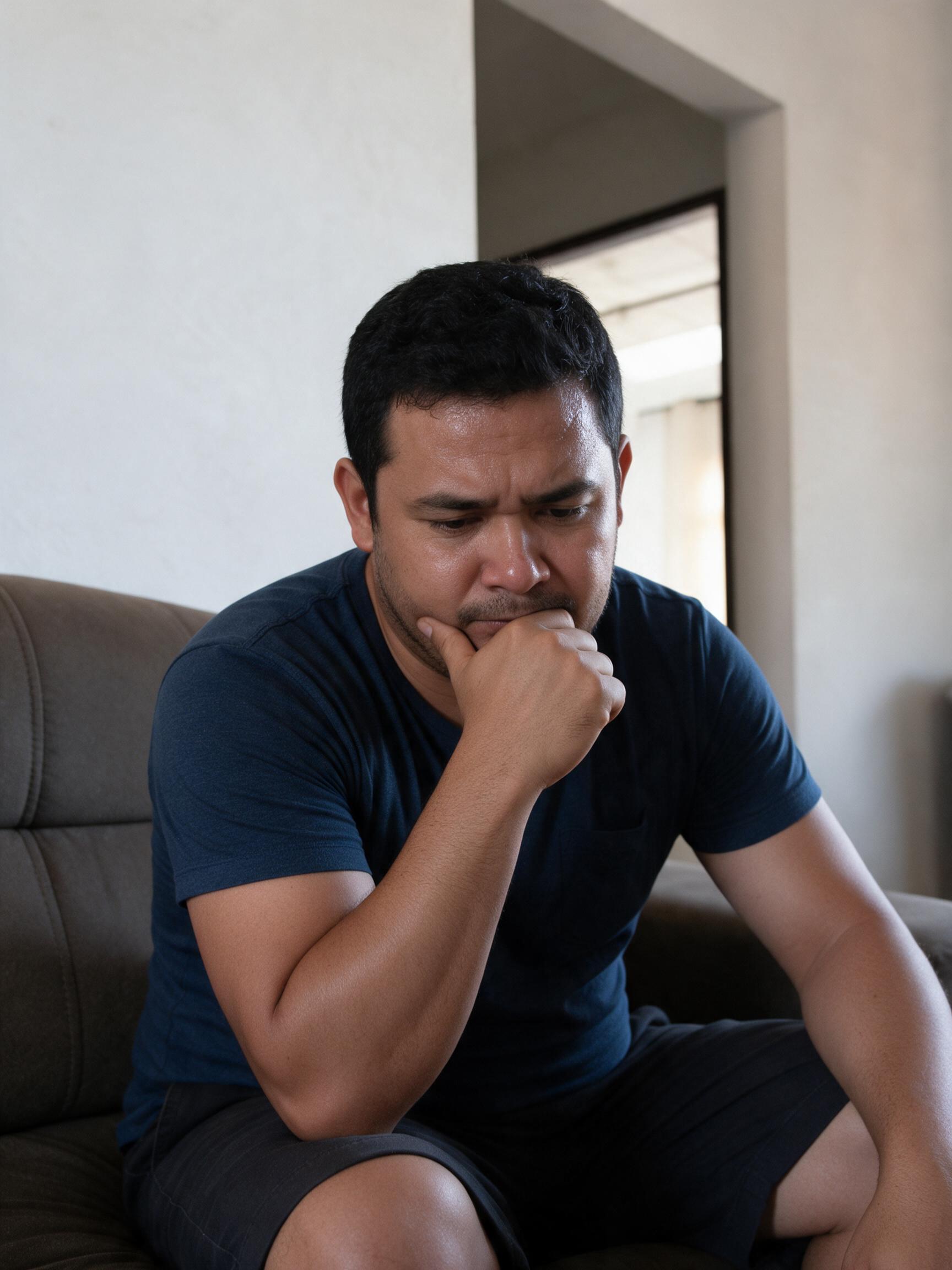 Homem preocupado com o câncer genital masculino