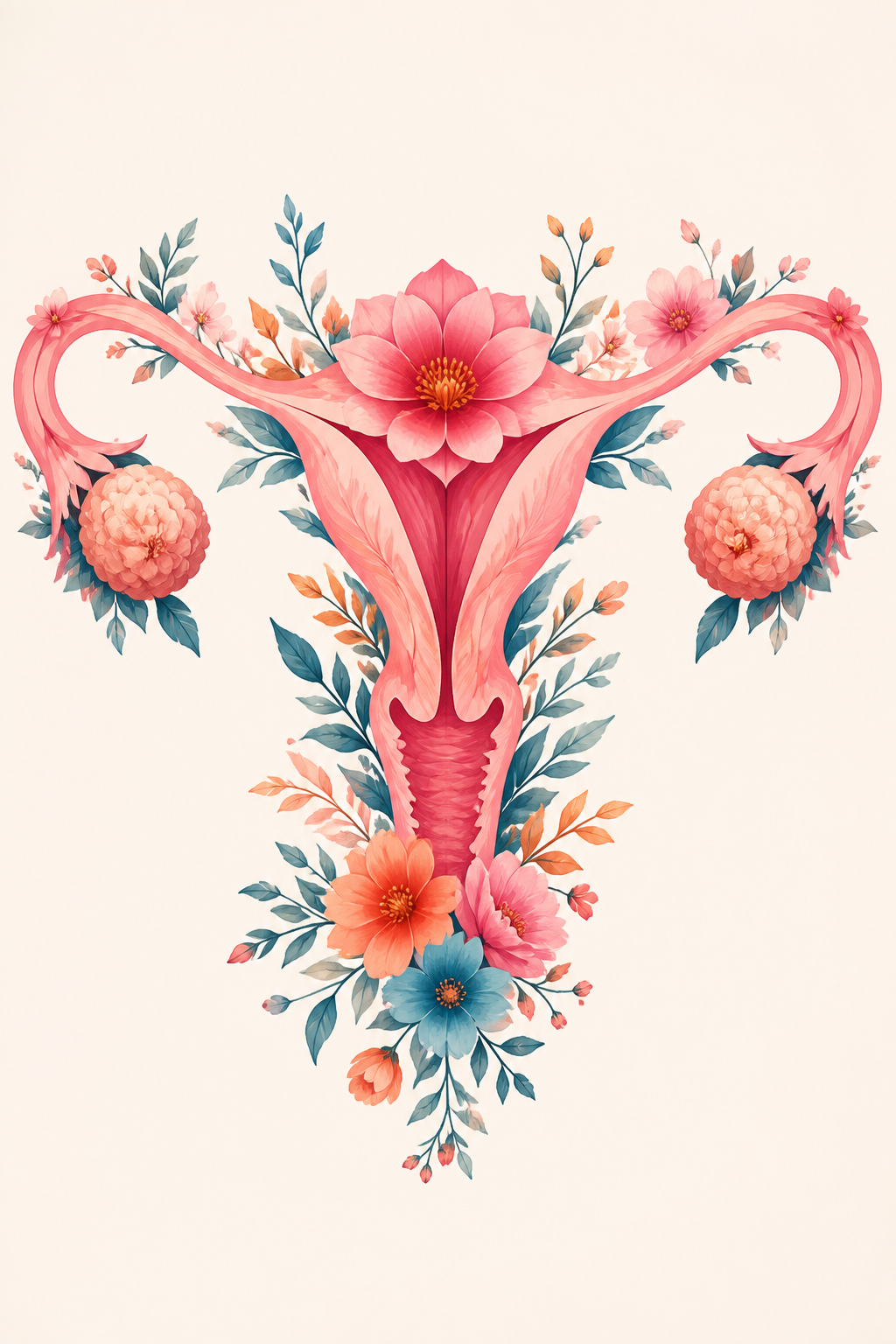 Ilustração do colo do útero, câncer prevenível pela vacina do HPV